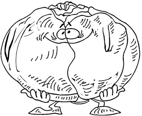 Big Cabbage  Coloring Page